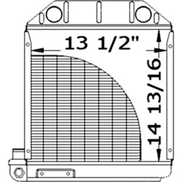 Aftermarket Radiator Fits Ford Fits New Holland Dexta Tractor 13.5" Wide 3 Rows of 957E8005 - main